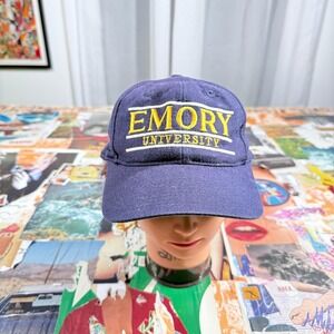Emory University Hat The Game Cap Adjustable Baseball Navy Blue Collegiate Adult